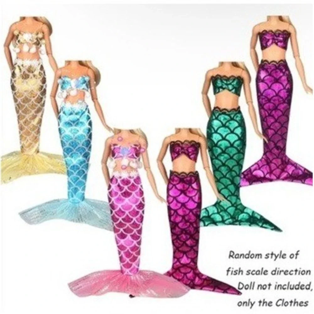 12pcs Doll Clothing Random Mermaid Outfits Accessories For 11.5 in Fashion Doll